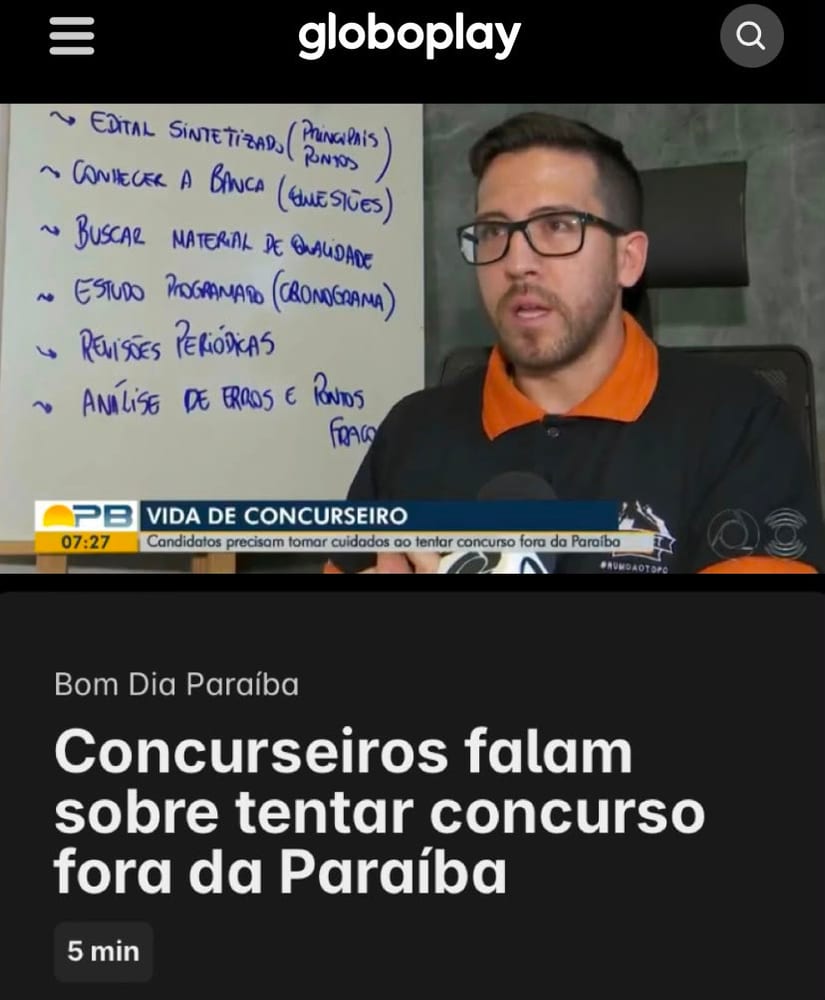 Prof. Chacon em entrevista sobre a vida de concurseiro